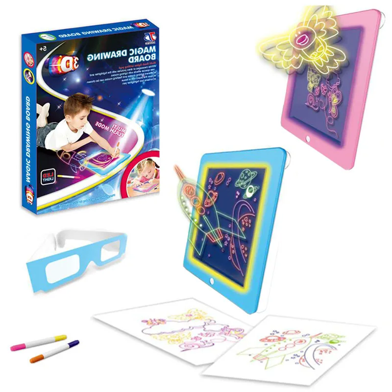 Модный магический светящийся планшет светодиодный стерео 3D набросок окрашенный