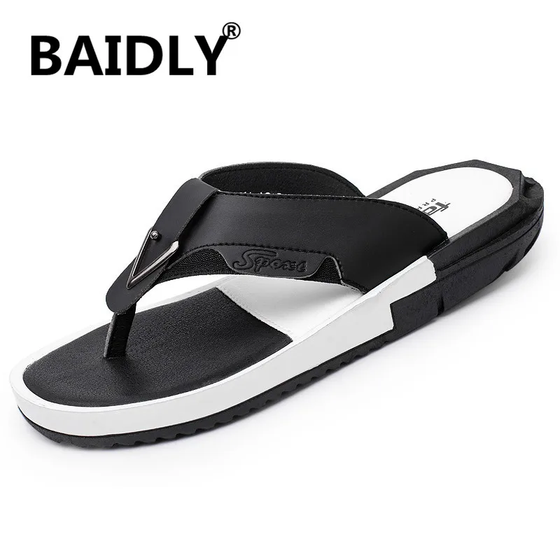 Мужские кожаные Вьетнамки ручной работы летние тапочки с мягкой подошвой