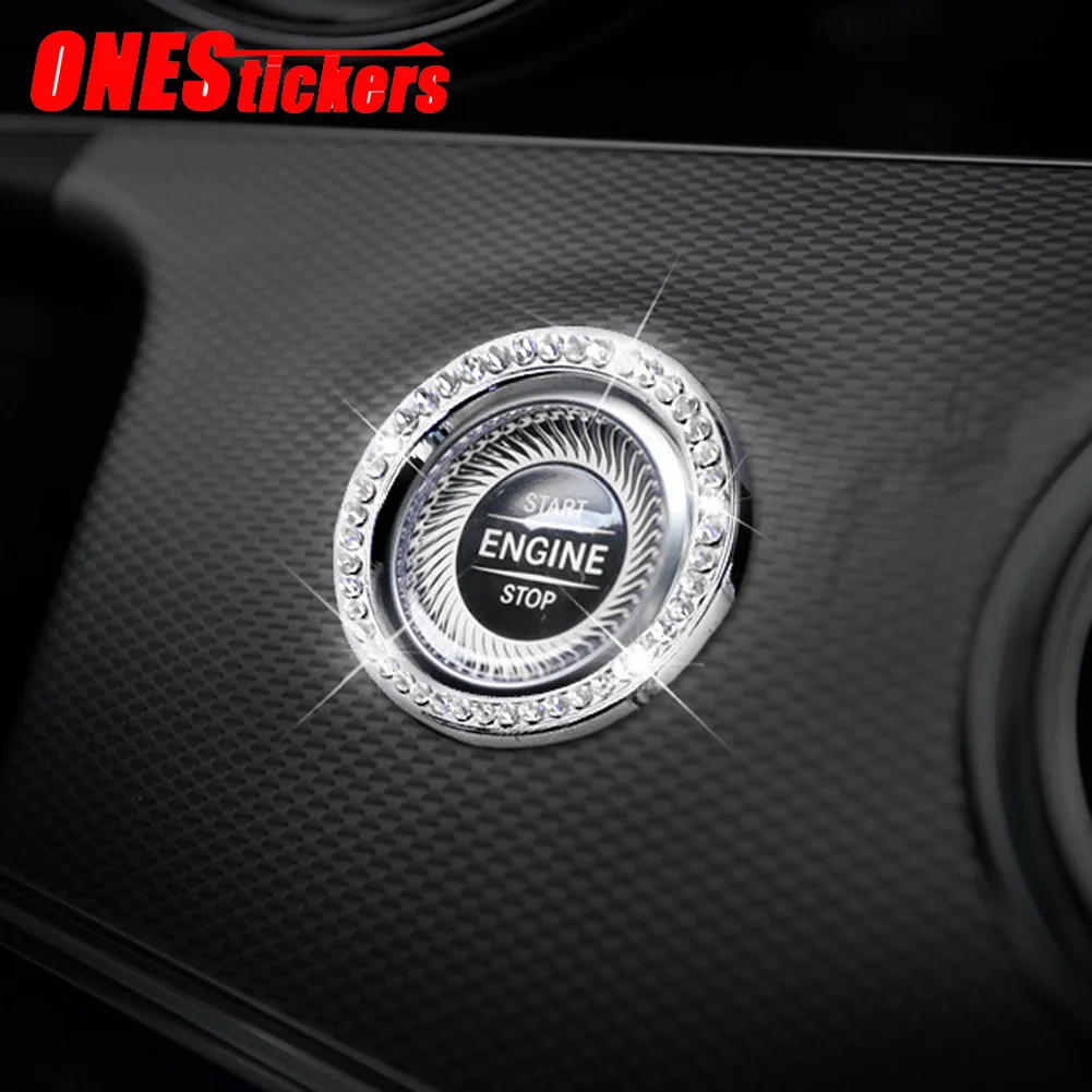

For Mercedes Benz E Class W213 C S GLC Class W205 W222 X253 Car Accessories Engine Start Stop Button Ring Trim Diamond Cover NEW