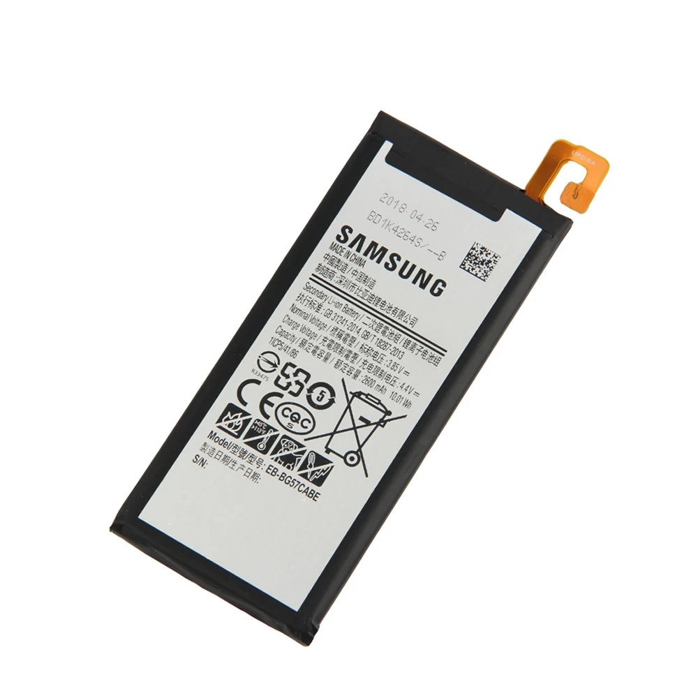 100% Оригинальный аккумулятор для Samsung Galaxy J5 Prime On5 (2016) Φ G570Y G570M G5700 G5510 EB BG57CABE 2600