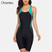 charmo women%e2%80%98s one piece pro sports swimwear athlete sports swimsuit boyleg beach wear colorblock racerback bathing suits