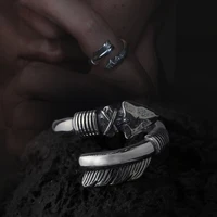 new 2021 fashion trendy vintage arrow of power gothic bow arrow resizable rings for women men punk hip hop luxury jewelry gifts