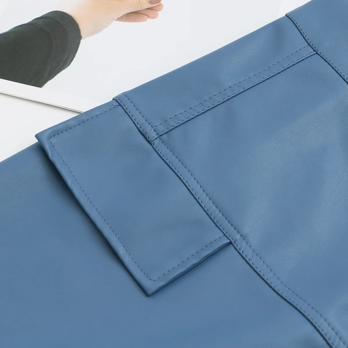 

Spring/Autumn Women Leather Skirt Oversize 2021 Fashion Casual Clothes Bottom Oblique Buckle Asymmetrical Length A Line Skirts