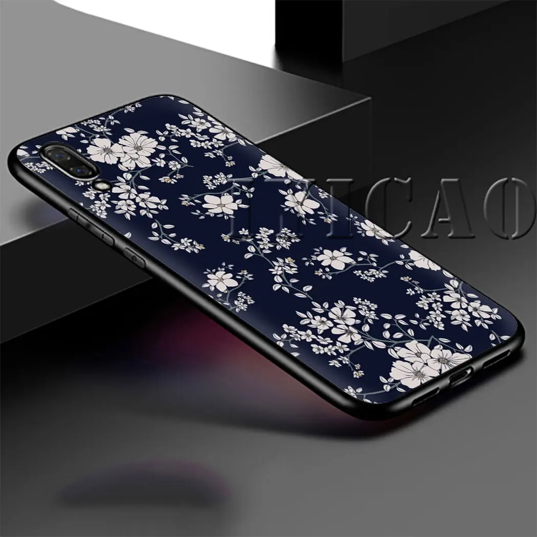 Мягкий чехол с черно-белыми цветами для huawei P20 Lite Pro P30 P Smart Z Plus | Мобильные телефоны