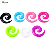 miqiao piercing jewelry acrylic mixed color snail ear expander hypoallergenic piercing jewelry 12 pack