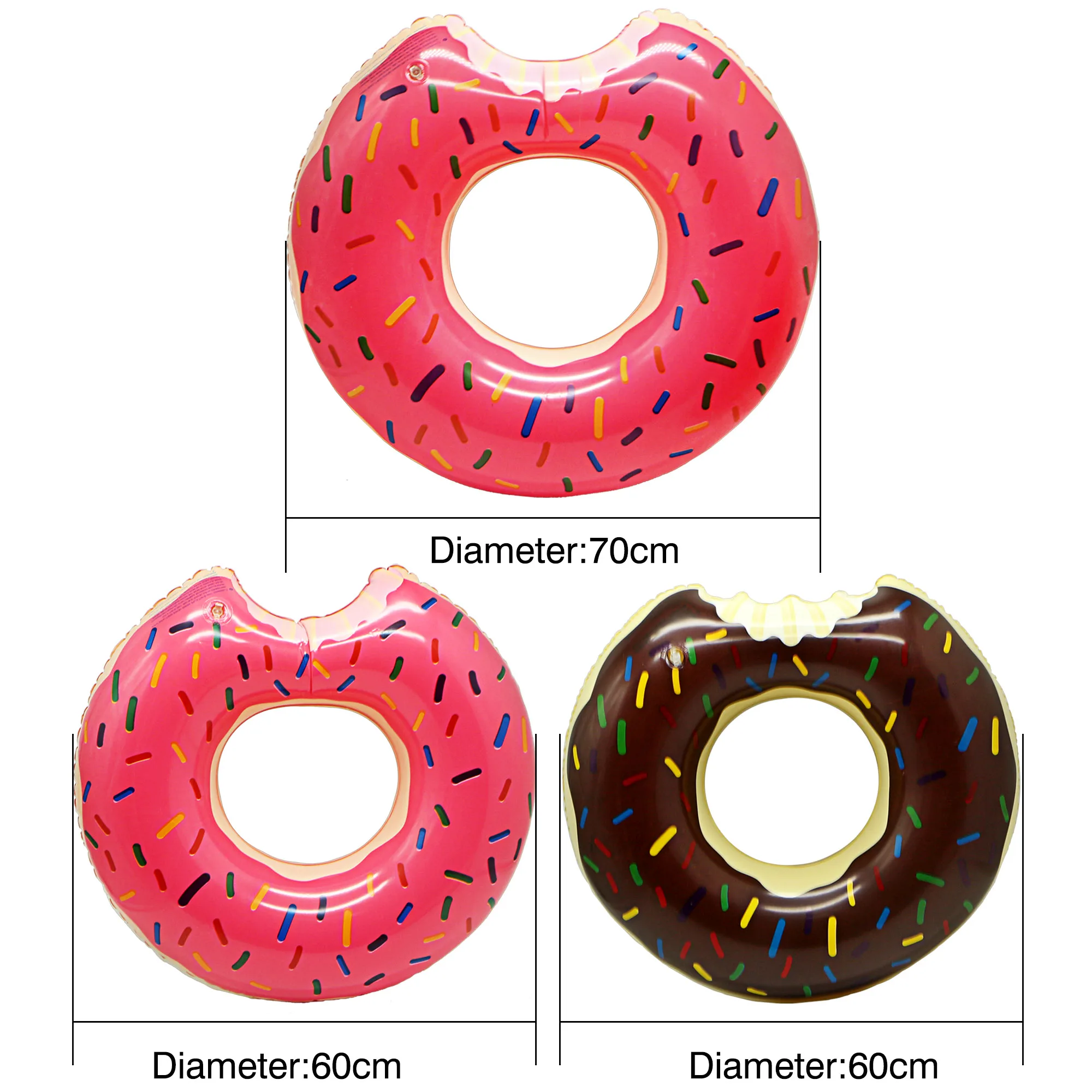 

2 Sizes Swimming Ring for Swimming Pool Inflatable Donut Thickened Summer Floating Ring Seat Float Mattress Water Toys