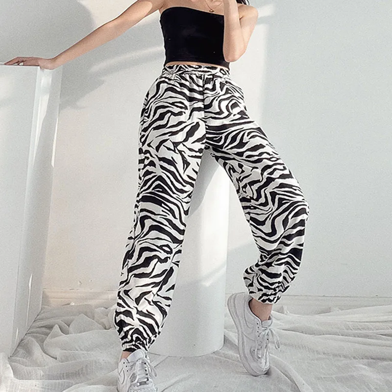 

Брюки женские свободного покроя с завышенной талией, джазовые штаны в стиле хип-хоп, брюки для отдыха для девушек и женщин, уличные жареные ш...