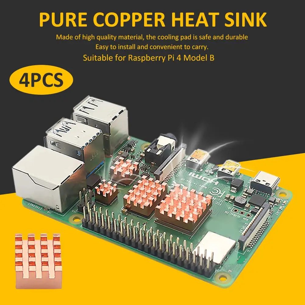 Радиатор для Raspberry Pi 4 Model B 1G 2G 4G медная охлаждающая подставка шт.| |