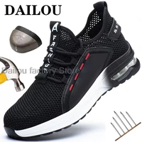 breathable work safety shoes men women air cushion work sneakers anti puncture work shoes male steel toe shoes protective shoes