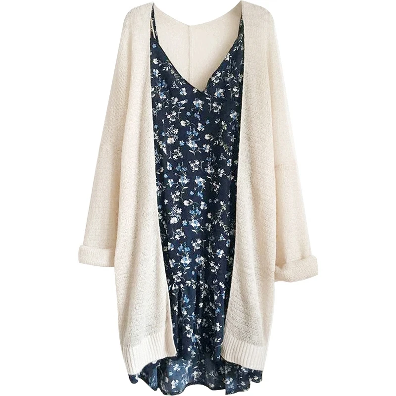 Новинка 2020 модный вязаный кардиган свободный женский свитер с расклешенными