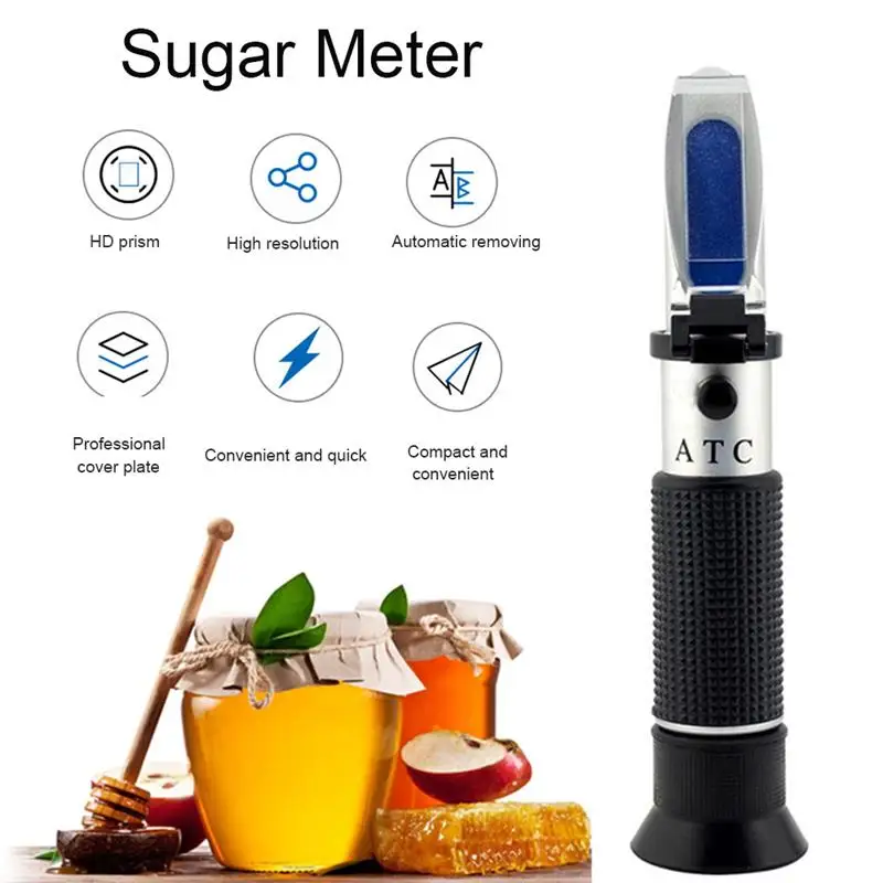 

Handheld Refractometer Sugar Measure Instrument 58-90% Brix Wine Tester Refractometer For Honey Moisture Baume Beekeeping​​