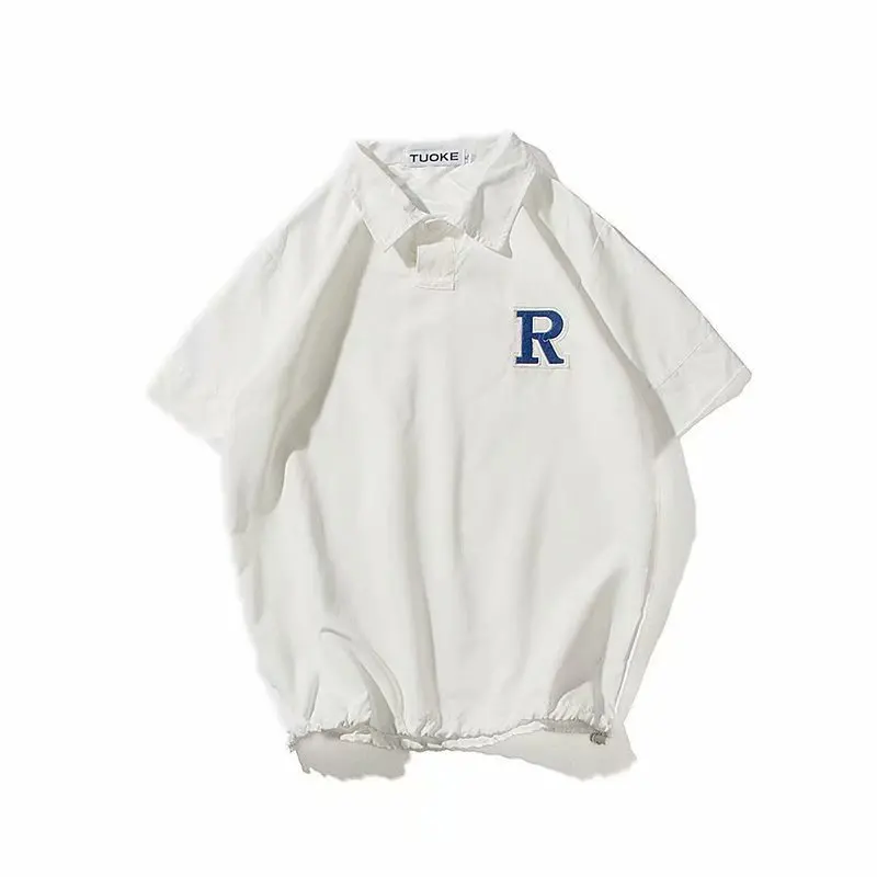 

Men's Lapel polo shirt men's short sleeve T-shirt 2021 new Korean fashion loose shirt collar half sleeve men's summer