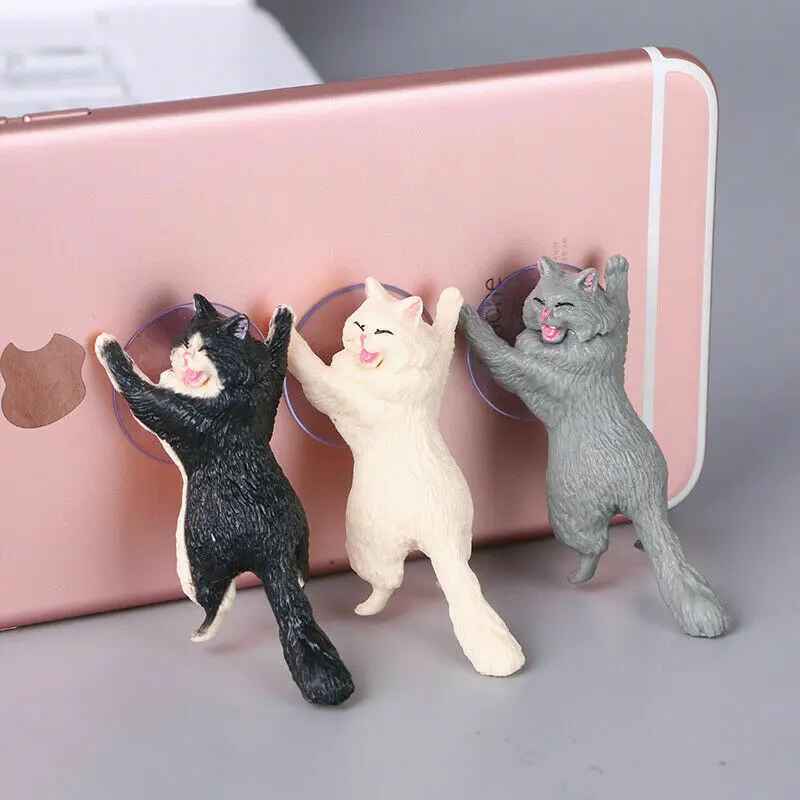 1PC Universal Cute Cat Cell Phone Holder Tablets Desk Car Stand Mount Sucker Bracket For iPhone Android Sumsung Xiaomi | Мобильные