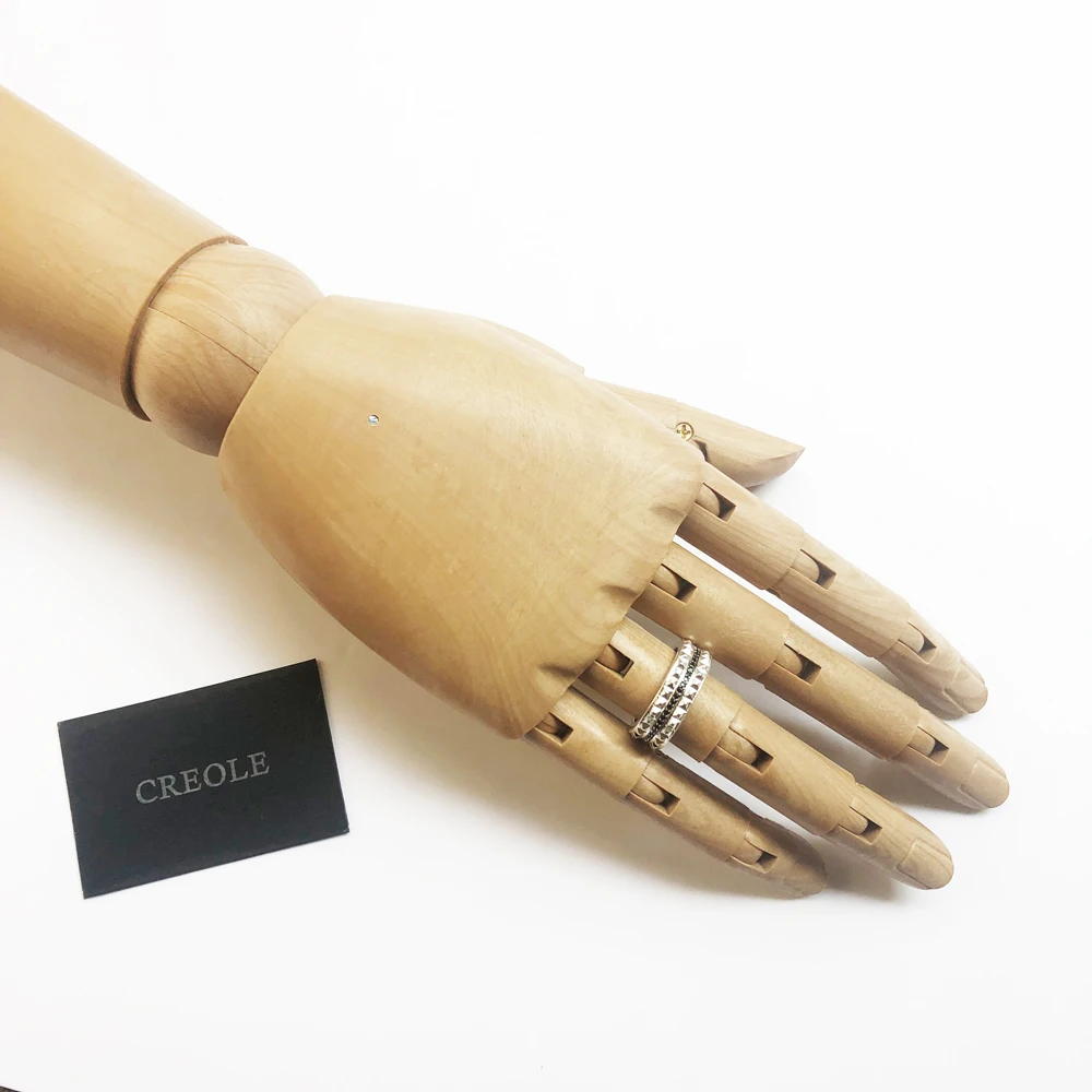 Кольцо с графическим дизайном черные шпильки 2019 Стерлинговое Серебро 925 пробы