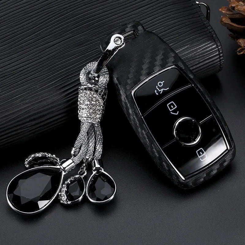 Углеродное волокно силикагель чехол для ключей автомобиля Mercedes-Benz новый e-класс