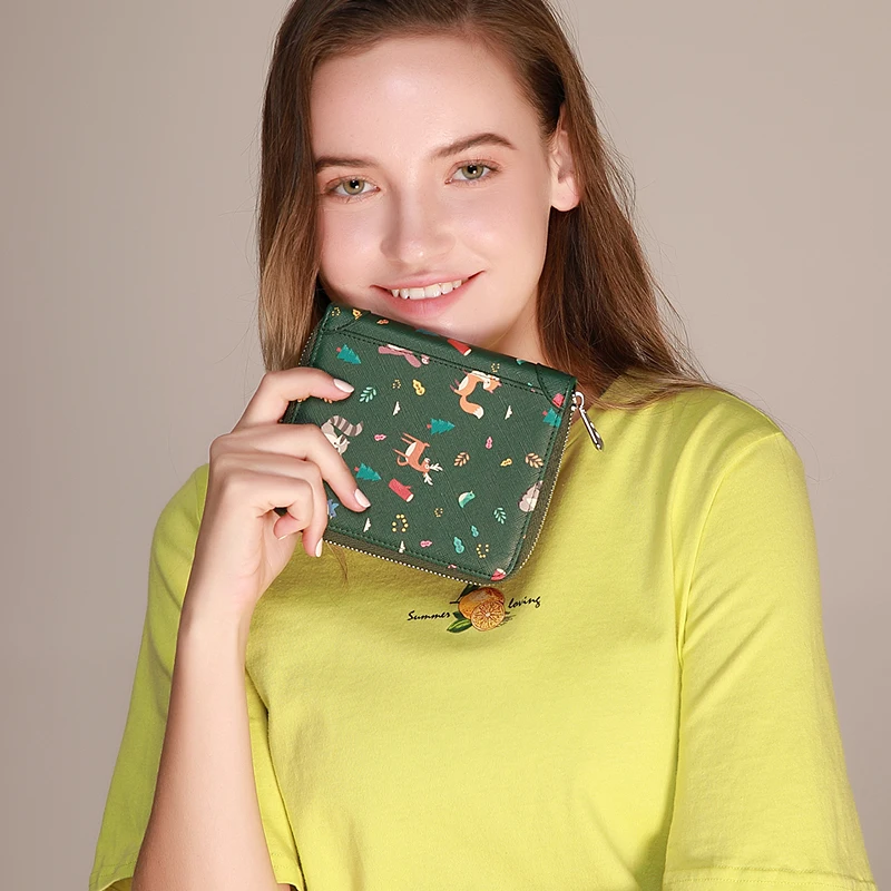 

40-card card holder women's large-capacity high-end card holder multi-card holder cute zipper card holder