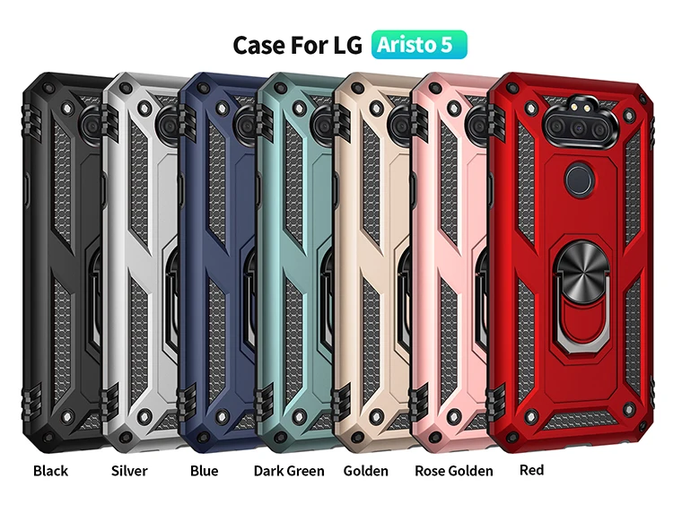 

Phone Case For LG Airsto 6 5 4 3 2 Plus Fashion Luxury Armor Shockproof Magnetic With Ring Stand Anti-fall Protection Back Cover
