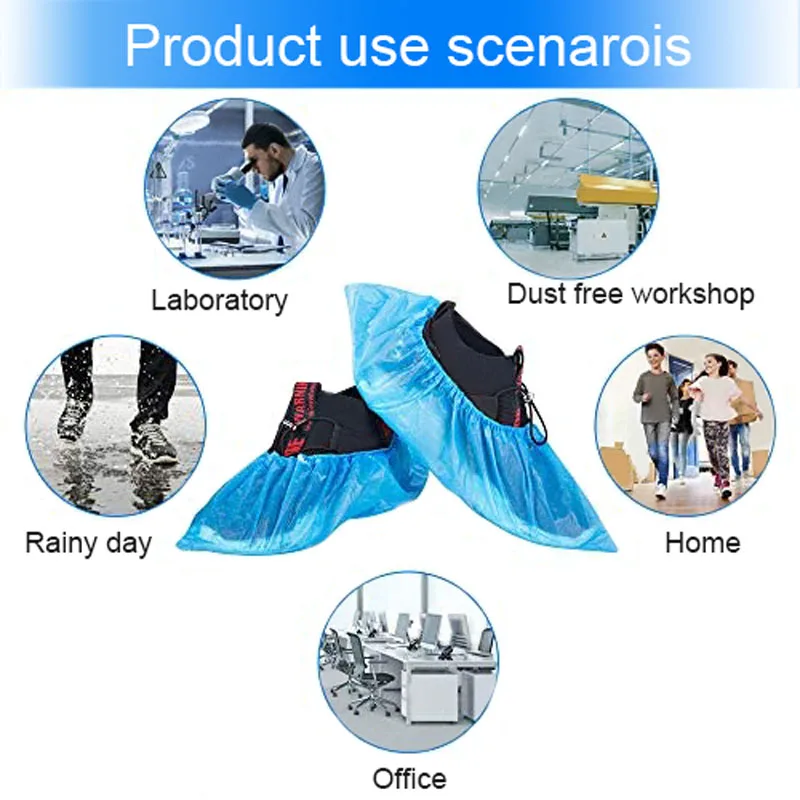 

Disposable Shoes Covers 100 pcs/lot Plastic Hygienic Boot Cover Waterproof Cleaning Shoe Covers Indoor Carpet Floor Protection