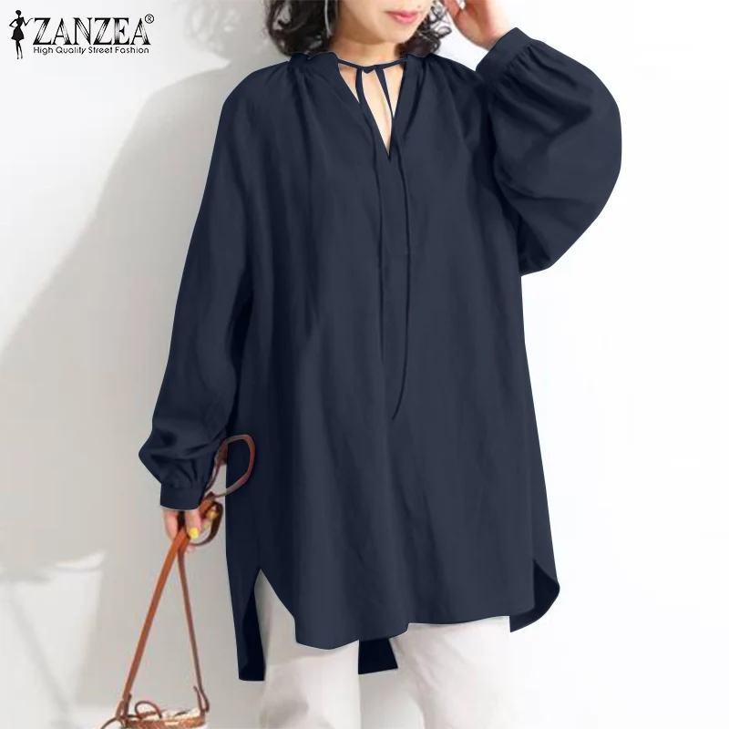 

Женская блузка с длинным рукавом и V-образным вырезом