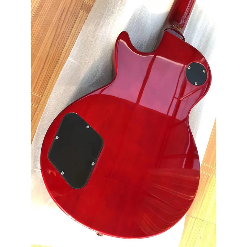 Большая красная электрическая гитара, шпон из волнистой волны, качественные аксессуары, Бесплатная доставка до дома.