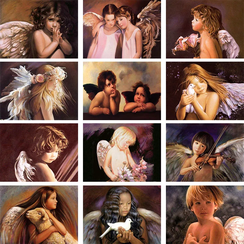 

Diamond Painting 5D Diamonds DIY Angel Cross Stitch Full Square Round Drill Embroidery Colorful Handmade Home Room Wall Decor