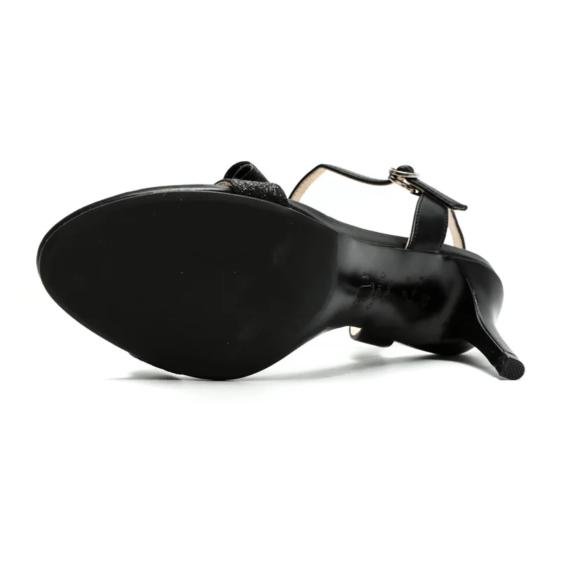 

Comfort Shoes for Women Beige Heeled Sandals Buckle 2021 Summer Black Bow Fashion Girls Stiletto High Clear Scandals Sweet Rubbe