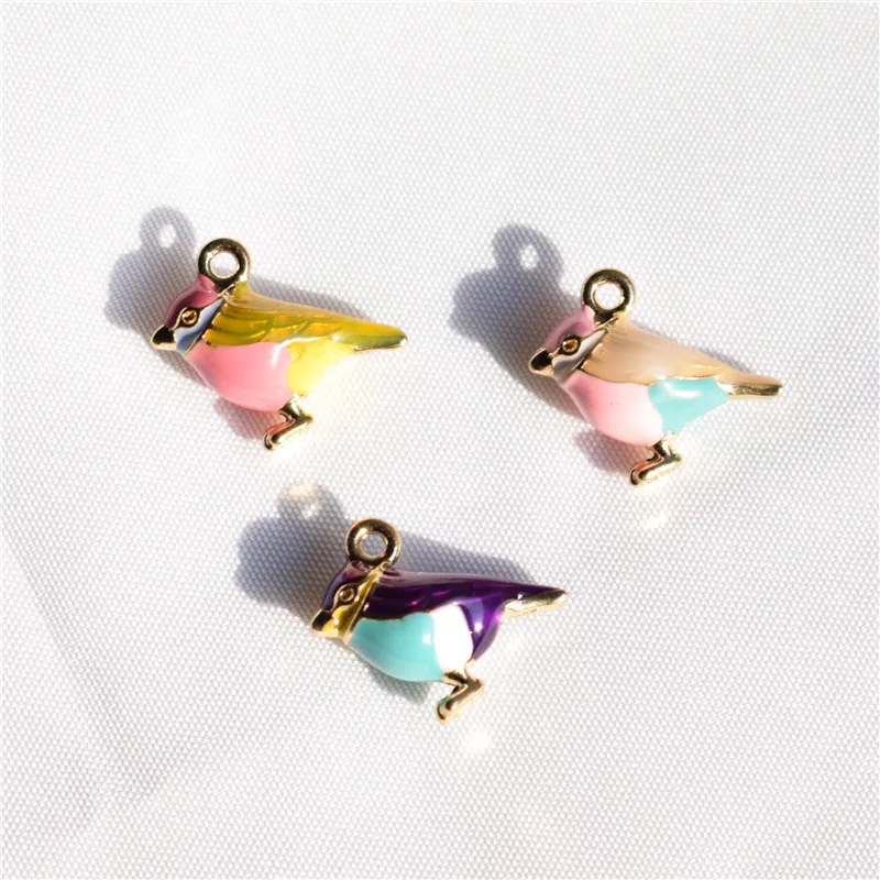 

10 Pieces/set Cartoon Sparrow DIY Accessories Earrings Bracelet Pendant Fashion Three-dimensional Animal Dripping Accessories
