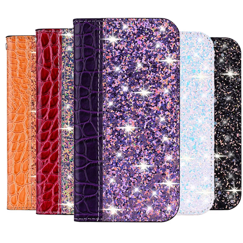 

Glitter Glitter Case Cover For Huawei Honor 7X 9Lite 10 Lite 20 PSmart Z 2019 P20/P30/P40 Lite Y6 Y7 Y9 2019 With Card Slot Case