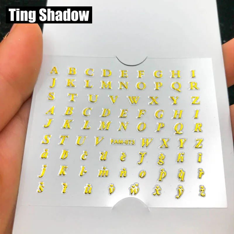 Дизайнерские брендовые металлические наклейки для ногтей Ting shadow с принтом в виде