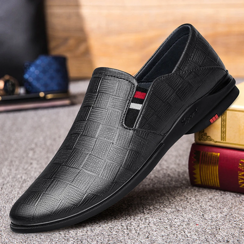 

Men Shoes Casual Genuine Leather Slip On Loafers Male Classics Brown Black Dress Derby Shoe Man Nice Formal Office Shoes For Men