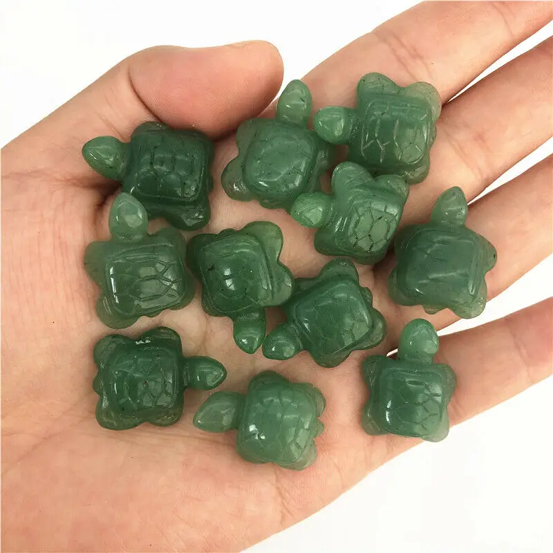 2 шт. МИЛЫЙ натуральный зеленый авантюрин мини черепаховый кварцевый кристалл