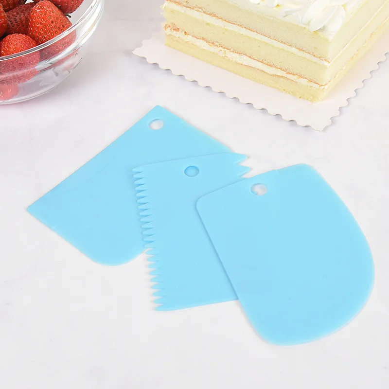 

3PCS/Lot Dough Cake Cutter Slicer Spatula for Cake Cream Scraper Pasty Cutters Irregular Teeth Edge DIY Smoother Kitchen Gadget