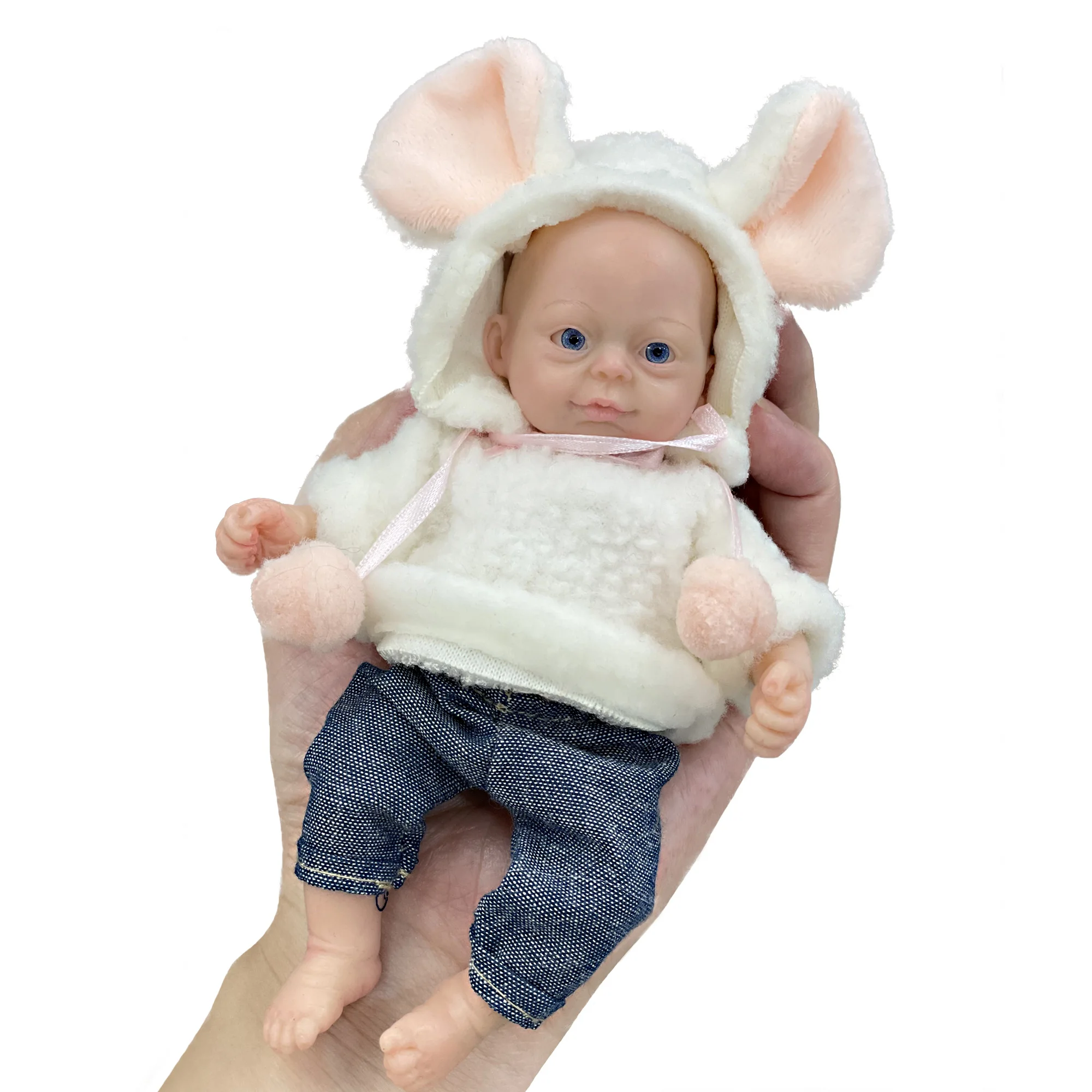 

AWW! 6 Inch Silicone Baby Doll That Look Real Newborn Boy Bebe Reborn Infant Miniature Washable Vivid Caucasian Muñecas Silicona