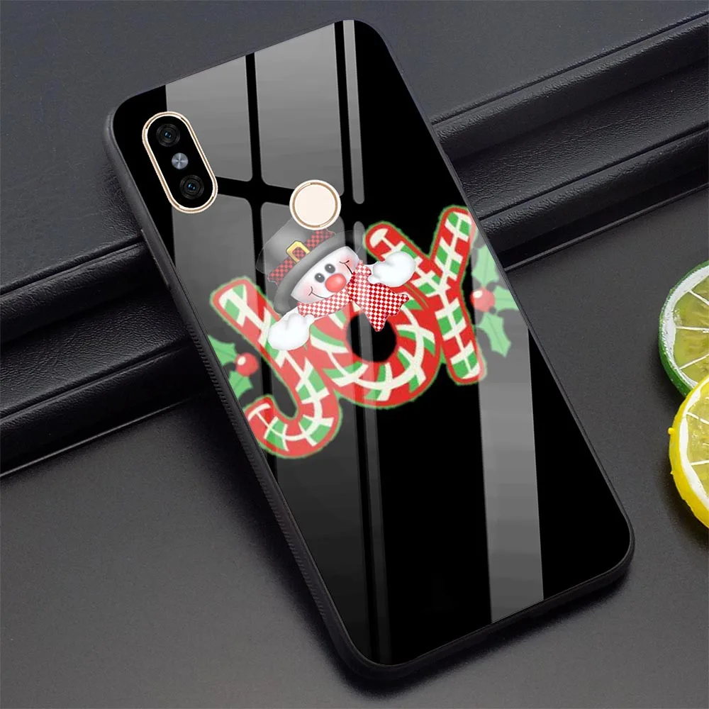 K3015603 Новогодний чехол для телефона Xiao mi Pocophone F1 Note 5 6 7 Pro Red mi 4X 6A mi A1 A2 8 Lite 9 из закаленного стекла - Цвет: K3015603