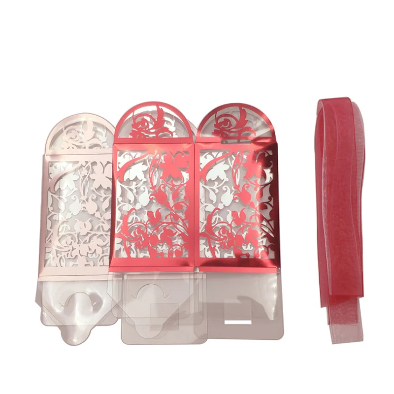 50 шт. коробка для конфет и цветок Лазерная резка полые подарочные коробки свадьбы
