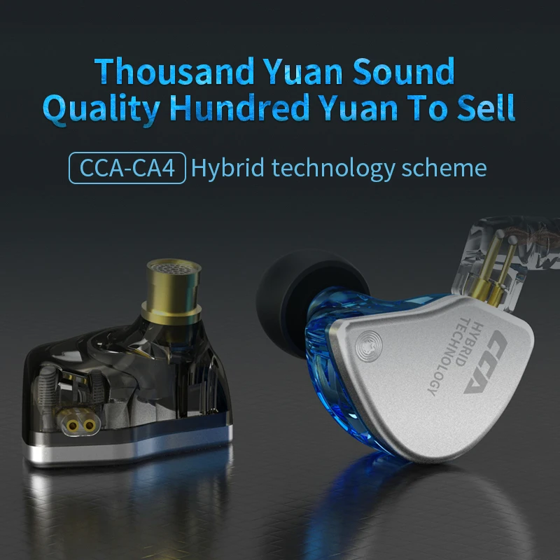 Наушники-вкладыши CCA CA4 1BA + 1DD гибридные Hi-Fi монитор Спортивная гарнитура для бега