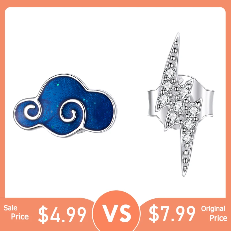 Женские серьги гвоздики из серебра 925 пробы с подсветкой|Серьги-гвоздики| |