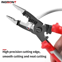 ingbont multifunctional electrician pliers long nose pliers wire stripper cable cutter terminal crimping hand tools