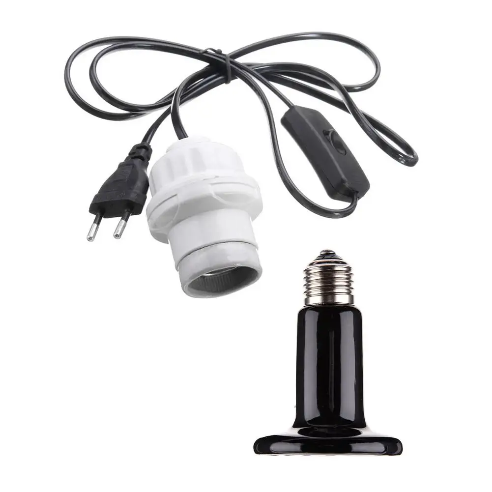 

Инфракрасная лампа нагревателя для рептилий, керамическая инфракрасная лампа теплового излучателя без светильник, лампа теплового излуча...