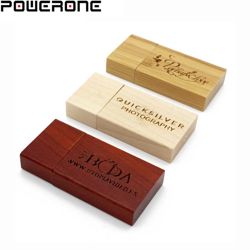 

USB-флеш-накопитель POWERONE деревянный блок, 4 ГБ, 8 ГБ, 16 ГБ, 32 ГБ