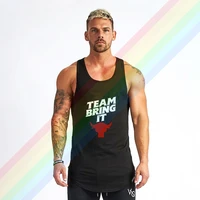 team bring it brahma bull project rock comfortable bodybuilding tank tops for men summer gym clothing customized vest shirts