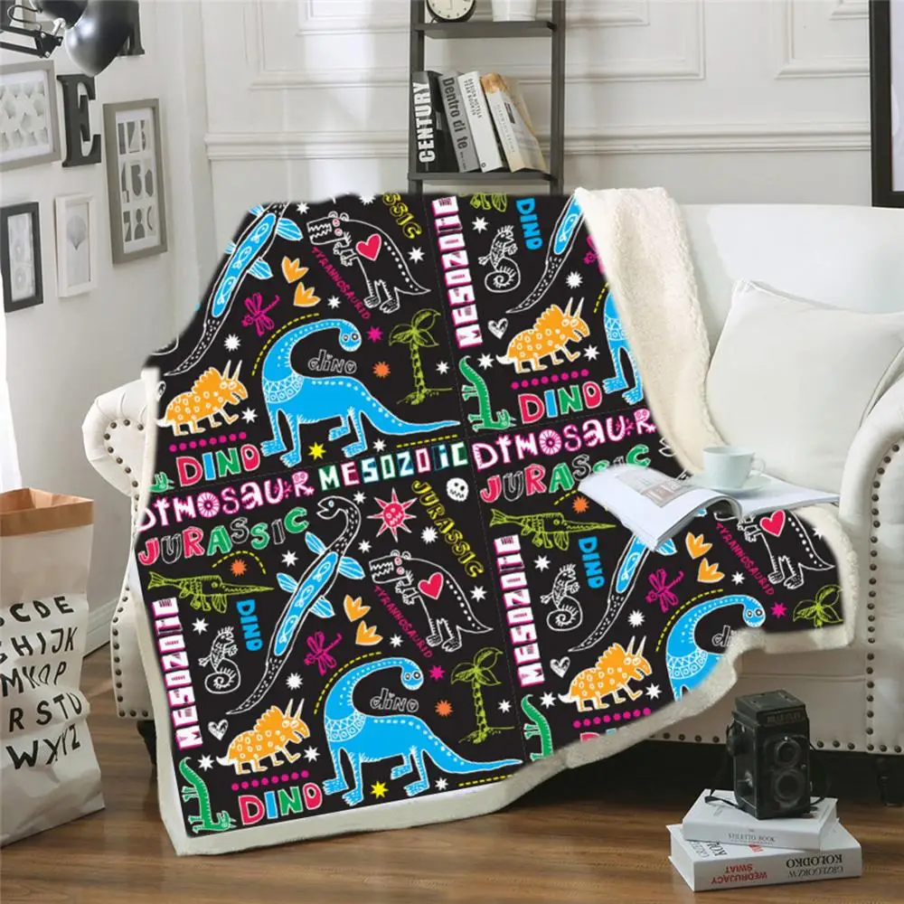 EHOMEBUY 3D Blankets Animals Series Printed Blanket Modern Home/Hotel Fashion Children Personalized Anime Cotton Velvet | Дом и сад