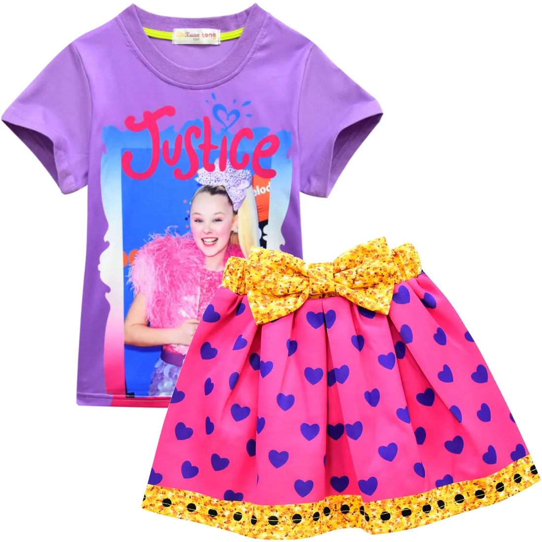 Одежда для маленьких девочек детская осенне-летняя футболка короткая юбка