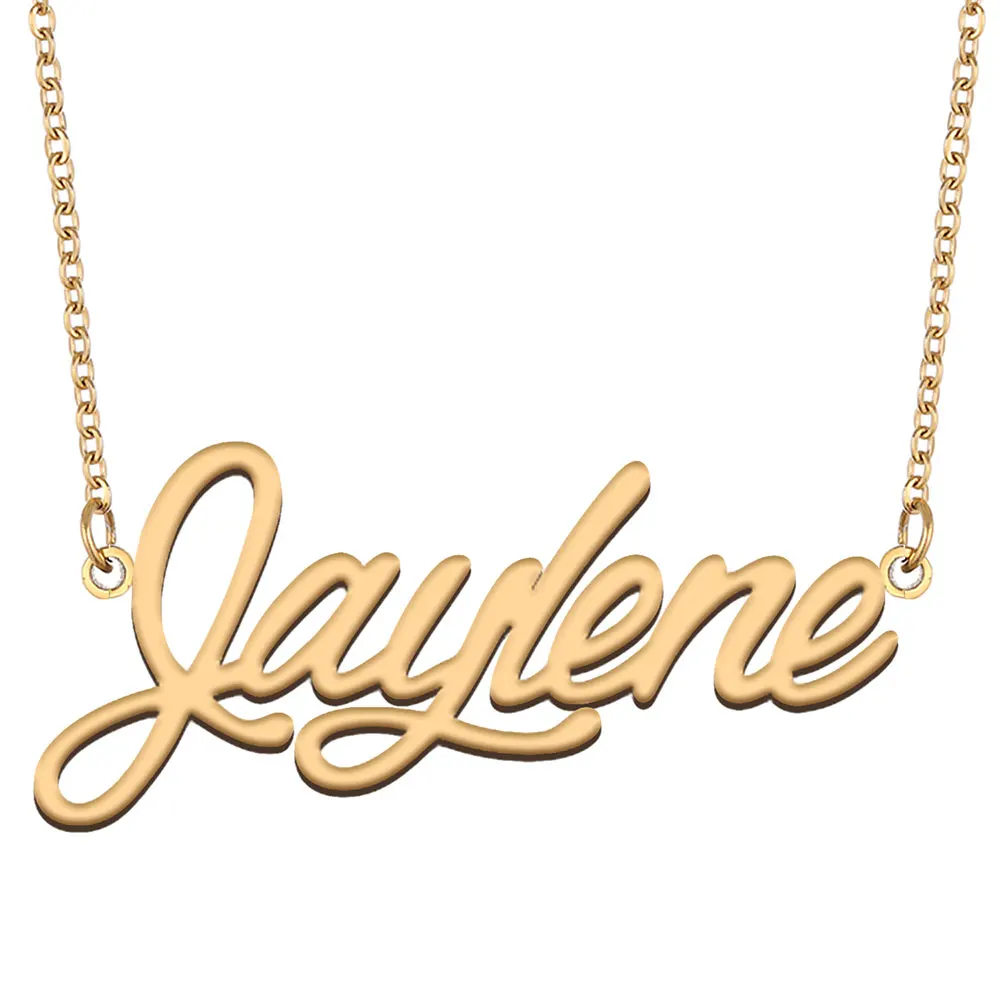 

Jaylene Nameplate Necklace for Women Stainless Steel Jewelry Gold Plated Name Chain Pendant Femme Mothers Girlfriend Gift