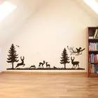 Настенная виниловая наклейка с изображением леса и леса, искусство, фотообои для гостиной, спальни, Декор, животные, 4378