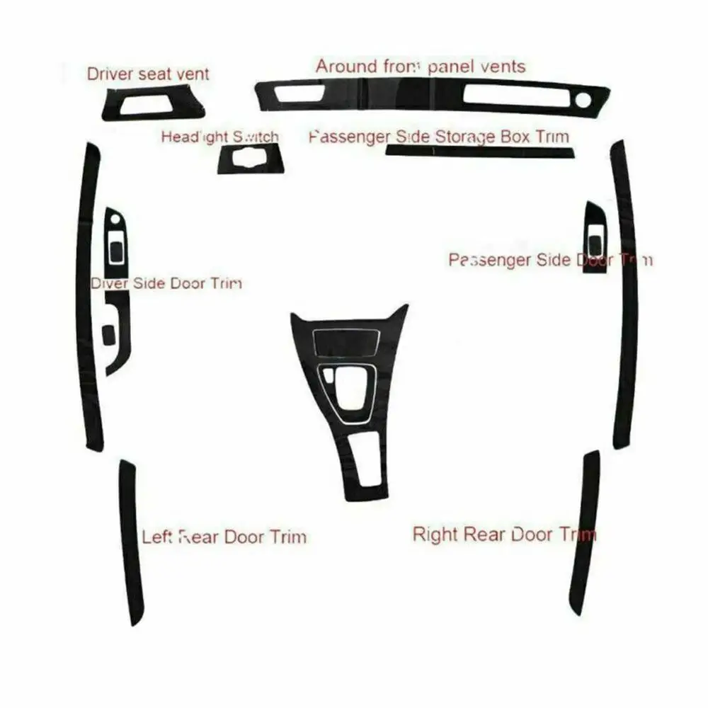 

For BMW 3 Series E90 2005-13 5D Interior Glossy Carbon Fiber Wrap Trim Decal New