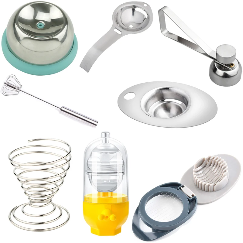 

10Pcs Egg Tool Set Separator Tools Multifunction Kitchen Boiled Egg Slicer Cutter Mold Golden Eggs Mixing Maker Opener Egg Cut