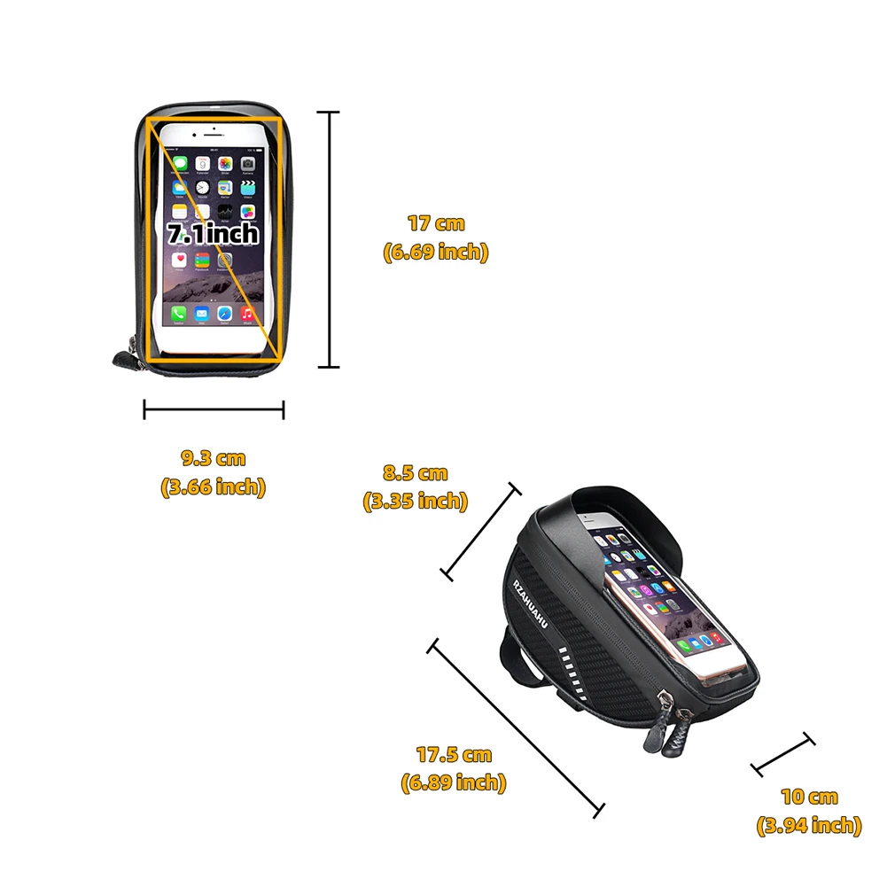 

Bicycle Saddle Bags MTB Bike Front Top Frame Waterproof Phone Holder Pouch