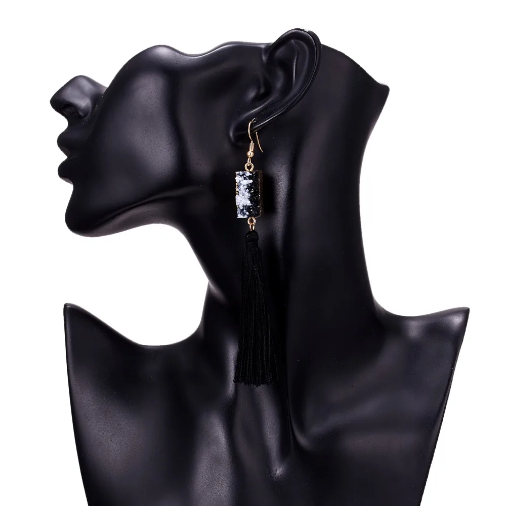 Belleper New Design Tassel Earring Sets Women Geometric Bohemian Gold Flower Long Tassel Earring Set Fashion Wedding Jewelry