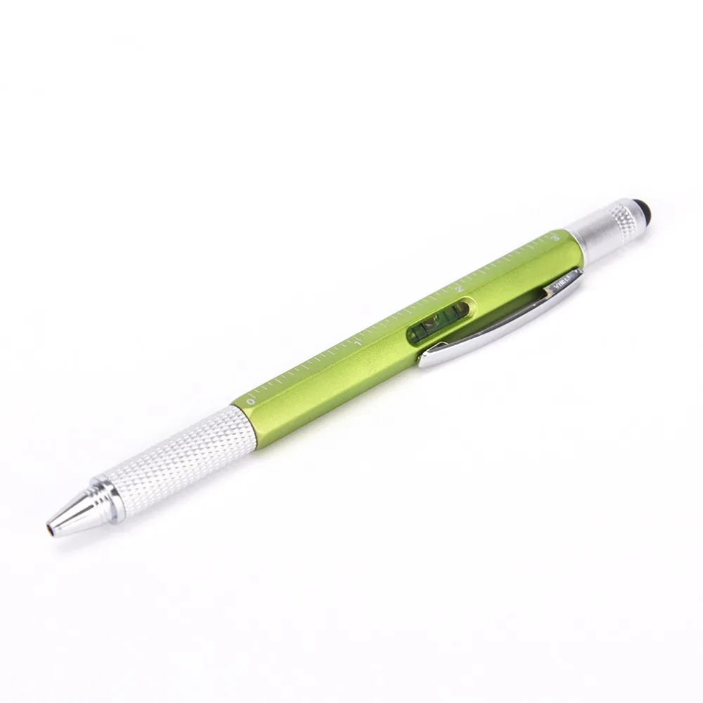 

1pcs/lot Ballpoint Pen Screwdriver Ruler Spirit Level With A Top And Scale Multifunction 6 In 1 TabletTouch Screen Stylus Pen